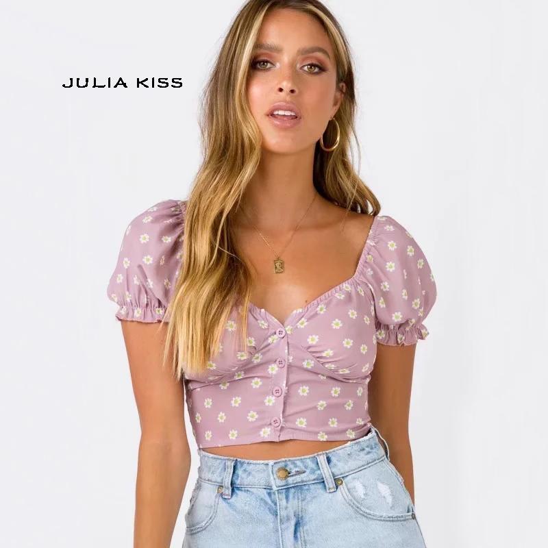 Women Sweetheart Neckline Button Up Crop Top with Puff sleeves Little Daisy Crop Blouse1, Pink
Women Sweetheart Neckline Button Up Crop Top with Puff sleeves Little Daisy Crop Blouse1, Pink