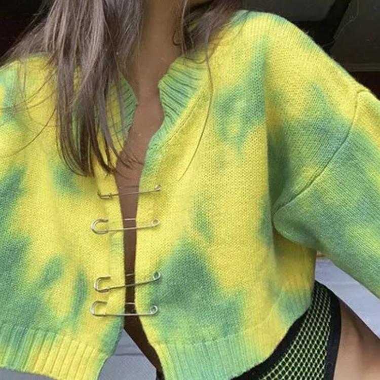 2020 Autumn Winter Fashion Tie Dye Cardigan T-shirt Pin Decoration Plus Size Long Sleeve Crop Top Casual Women Shirts, Green
2020 Autumn Winter Fashion Tie Dye Cardigan T-shirt Pin Decoration Plus Size Long Sleeve Crop Top Casual Women Shirts, Green