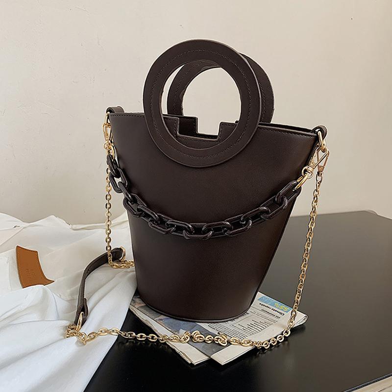 Vintage Chain Tote Bucket Bag 2021 Fashion New High-quality PU Leather Women's Designer Handbag Chain Shoulder Messenger Bag, White
Vintage Chain Tote Bucket Bag 2021 Fashion New High-quality PU Leather Women's Designer Handbag Chain Shoulder Messenger Bag, White