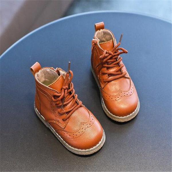 Childrens Martin boots spring autumn side zipper kids boys girls soft sole Casual shoes sneaker