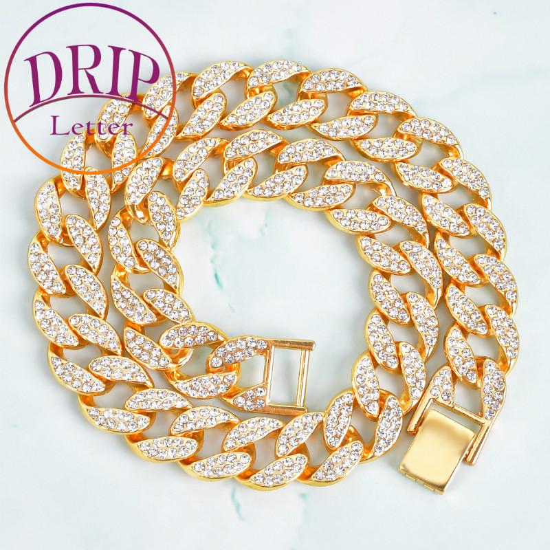 15mm Miami Cuban Necklace Full Rhinestone Crystal Bling Bling Choker Gold Color Hip Hop Chain Fashion Punk Jewelry Gift
15mm Miami Cuban Necklace Full Rhinestone Crystal Bling Bling Choker Gold Color Hip Hop Chain Fashion Punk Jewelry Gift