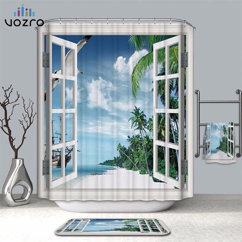 VOZRO Bathroom Shower Curtain Quality Natural Waterproof Polyester 2 M Cloth 3D Farm Ocean Window Totem Pascoa Cortina Whal
VOZRO Bathroom Shower Curtain Quality Natural Waterproof Polyester 2 M Cloth 3D Farm Ocean Window Totem Pascoa Cortina Whal