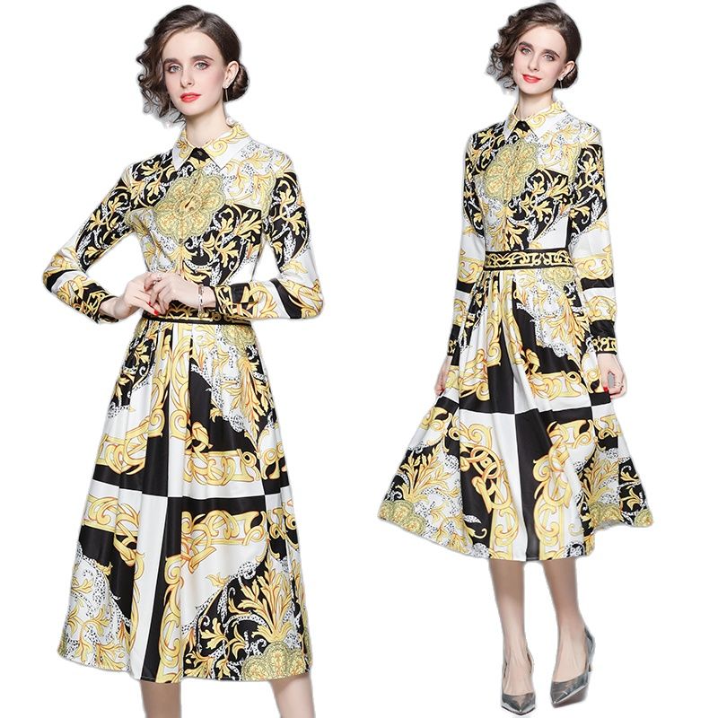 2022 Runway Vintage Floral Womens Shirt Midi Dresses Luxury Designer Ladies Casual Office Printed Dress Button Long Sleeve Blouse Collar Evening Party Frocks
2022 Runway Vintage Floral Womens Shirt Midi Dresses Luxury Designer Ladies Casual Office Printed Dress Button Long Sleeve Blouse Collar Evening Party Frocks