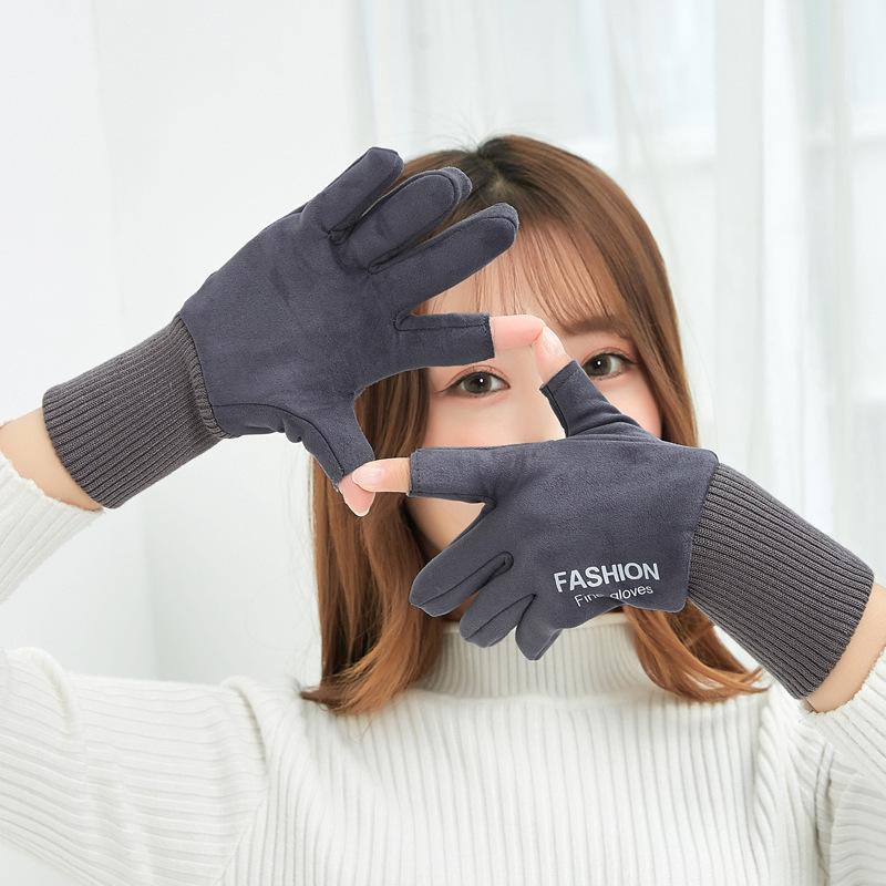 Handschoenen Autumn and Winter Two-finger Glove Suede Women's Thickened Warm Half-finger Touch Screen Creative Gloves Eldiven
Handschoenen Autumn and Winter Two-finger Glove Suede Women's Thickened Warm Half-finger Touch Screen Creative Gloves Eldiven