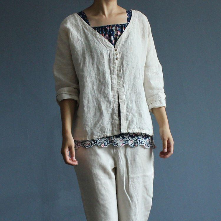 Johnature Women Blouse Shirt Linen Vintage Tops 2020 Autumn New Loose Women Clothing Brief Shirts, Beige
Johnature Women Blouse Shirt Linen Vintage Tops 2020 Autumn New Loose Women Clothing Brief Shirts, Beige