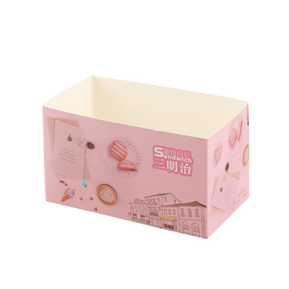 50PCS Cake Packaging Bagsand Wrapping Paper Thick Egg Toast Bread Breakfast Packaging Box Burger Oil Paper Paper Tray 201015
