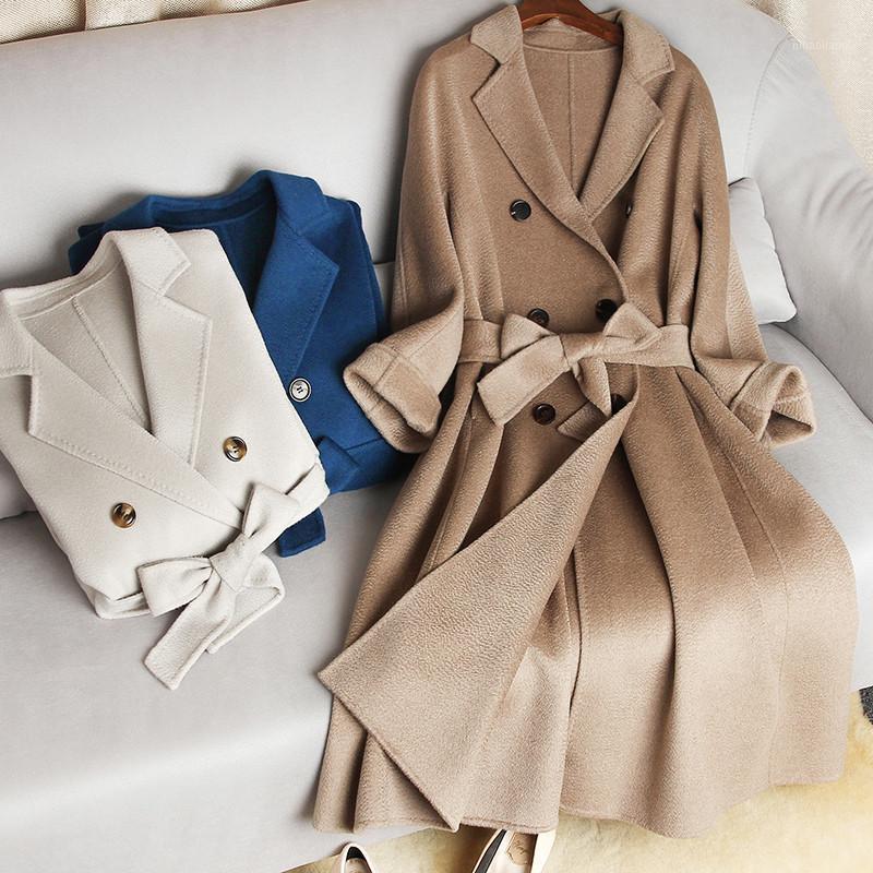 Winter Women Real Wool Coat High-end Elegant Water Wave Reversible Cashmere Coat Double-breasted With Belt Long Female Jacket1, Black
Winter Women Real Wool Coat High-end Elegant Water Wave Reversible Cashmere Coat Double-breasted With Belt Long Female Jacket1, Black