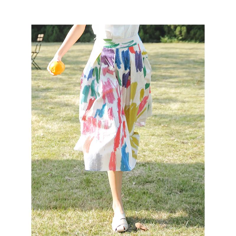 INMAN 2020 Summer New Arrival High Waist Colours Printed Retro Literary A-line Pleated Skirt, Beige
INMAN 2020 Summer New Arrival High Waist Colours Printed Retro Literary A-line Pleated Skirt, Beige