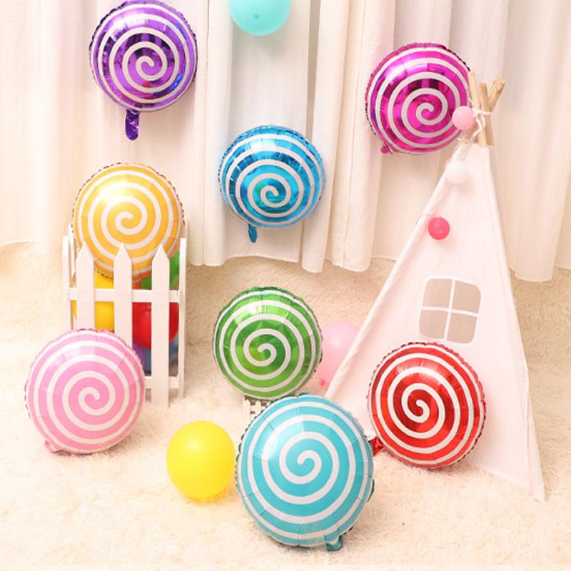 

Party Decoration 10pcs 18inch Colorful Candy Foil Balloons Lollipop Helium Balloon Baby Shower Birthday Wedding Kids Room Ballon