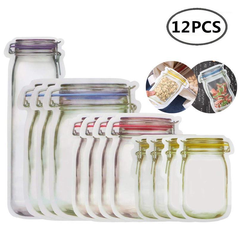 12Pcs Reusable Mason Jar Zipper Bags Nuts Candy Cookies Snack Saver Bag Leakproof Fresh Sandwich Storage Bags for Travel1
12Pcs Reusable Mason Jar Zipper Bags Nuts Candy Cookies Snack Saver Bag Leakproof Fresh Sandwich Storage Bags for Travel1