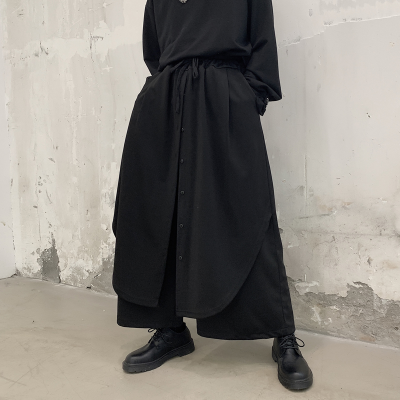Solid-colored Men Joggers Single-breasted Cargo Wide Manly Pants Style Streetwear Punk Gothic Kimono Skirt Dega, Black
Solid-colored Men Joggers Single-breasted Cargo Wide Manly Pants Style Streetwear Punk Gothic Kimono Skirt Dega, Black