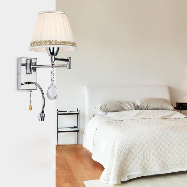 Crystal 10W(7W+3W) LED Wall Sconce Light Fixture Flexible Pipe Spotlight Fabric Lamp Shade E14 Bulb Pull Switch Bedroom Aisle
Crystal 10W(7W+3W) LED Wall Sconce Light Fixture Flexible Pipe Spotlight Fabric Lamp Shade E14 Bulb Pull Switch Bedroom Aisle