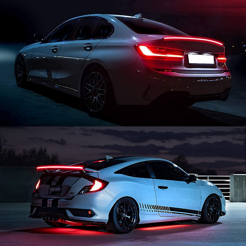 12V LED Car Brake Turn Light Spoiler Wing Rear Tail Multifunction Lights for Auto Trunk Rear Tail Reverse Double Flash Lights