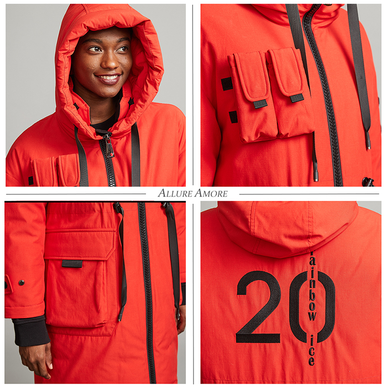 Allure Amore Hooded Ladies Puffer Cotton Coat Long Parka long White Duck women Down Jacket Warm Work Clothes Oversize Large Size 201023