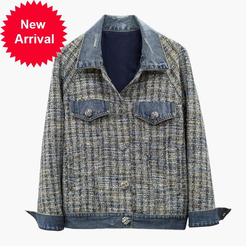2021 New High Quality Luxury Winter Fabric Tweed Seam Denim Single-breasted Long Sleeve Lapel Loose Christmas Jacket Tops Dbuv, Beige
2021 New High Quality Luxury Winter Fabric Tweed Seam Denim Single-breasted Long Sleeve Lapel Loose Christmas Jacket Tops Dbuv, Beige
