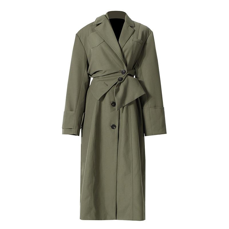High Waist Fake Two-piece Detachable Wide Shoulders Handsome Long Trench Coat Two-piece Suit Windbreaker Trench For Women QW38, Dark green
High Waist Fake Two-piece Detachable Wide Shoulders Handsome Long Trench Coat Two-piece Suit Windbreaker Trench For Women QW38, Dark green