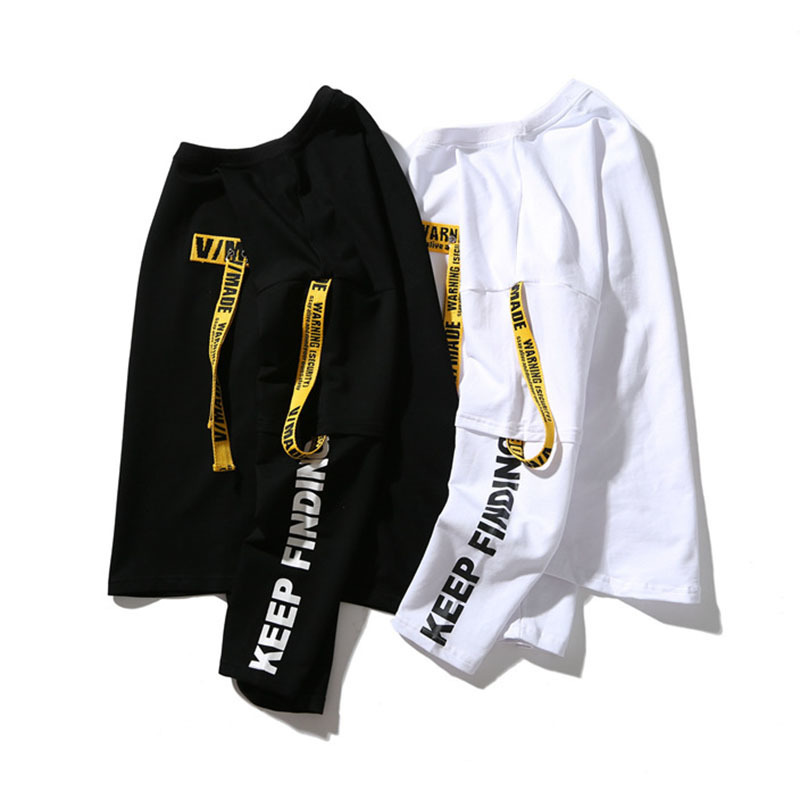 Aelfric Eden Hip Hop Pullover Sweatshirt Men Casual Ribbon Harajuku Sweatshirt Tshirt Cotton Long Sleeve T Shirt Tops Tees 201116
