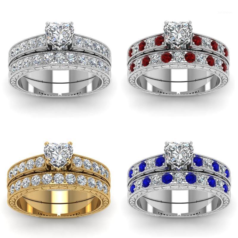 2pcs/Set Romantic Heart Rings Set Charm White/Red Zircon Ring For Women Accessories Jewelry Engagement Wedding Band Gift1
2pcs/Set Romantic Heart Rings Set Charm White/Red Zircon Ring For Women Accessories Jewelry Engagement Wedding Band Gift1