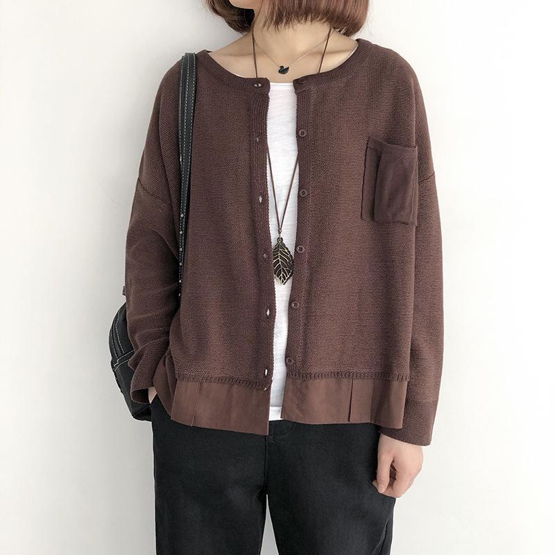 Johnature Women Patchwork Korean Style Sweaters Button Pockets Solid Color Cardigan 2020 Autumn New Knitted Casual Sweaters, Black
Johnature Women Patchwork Korean Style Sweaters Button Pockets Solid Color Cardigan 2020 Autumn New Knitted Casual Sweaters, Black