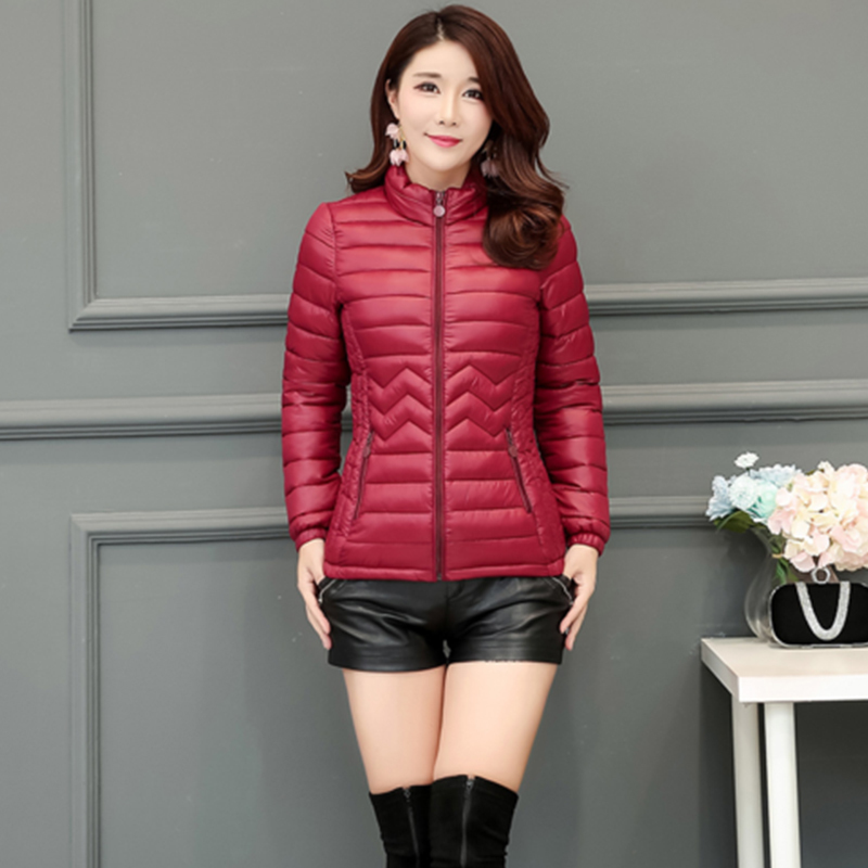 Short Slim Solid Down Coat Women Winter Casual Warm Long Sleeve Down Jacket Female Korean Versatile Large Size Outerwear Purple T200102