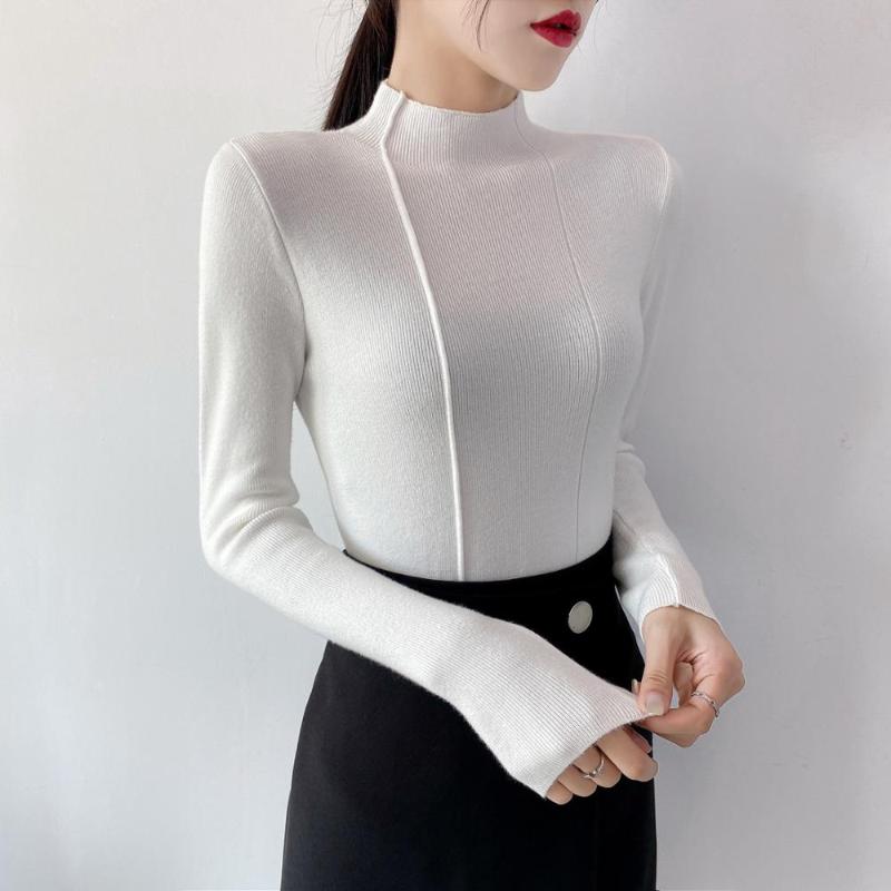 2021 Spring Winter Thick Sweater Women Knitted Ribbed Pullover Sweater Mock Neck Ruched Long Slim Jumper Soft Warm Pull Femme, Black
2021 Spring Winter Thick Sweater Women Knitted Ribbed Pullover Sweater Mock Neck Ruched Long Slim Jumper Soft Warm Pull Femme, Black