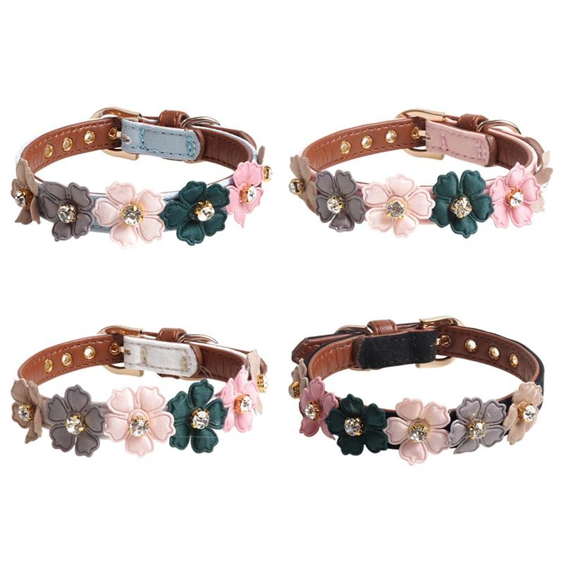 Pet Adjustable PU Collar for Small Medium Dogs Shiny Lovely Colorful Flowers with Shiny Diamonds
Pet Adjustable PU Collar for Small Medium Dogs Shiny Lovely Colorful Flowers with Shiny Diamonds