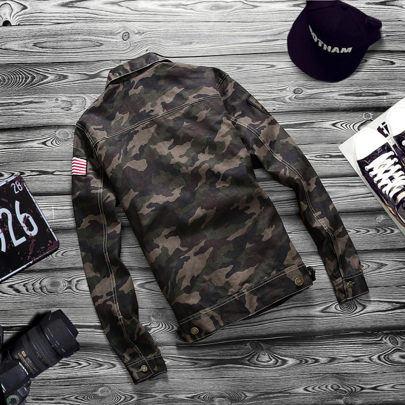 Sale Spring men's denim jacket camouflage windbreaker mens Slim Coats masculina male Fashion Outerwear Coats Plus 4XL 201127