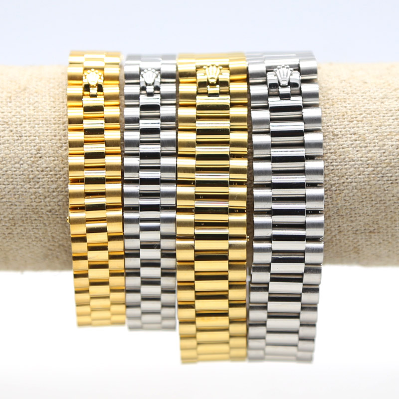 13/16mm Wide Presidential Oyster Plate Buckle Three Beads with Watch with Gold Titanium Steel Bracelets Exquisite Workmanship Mens Boutique
13/16mm Wide Presidential Oyster Plate Buckle Three Beads with Watch with Gold Titanium Steel Bracelets Exquisite Workmanship Mens Boutique