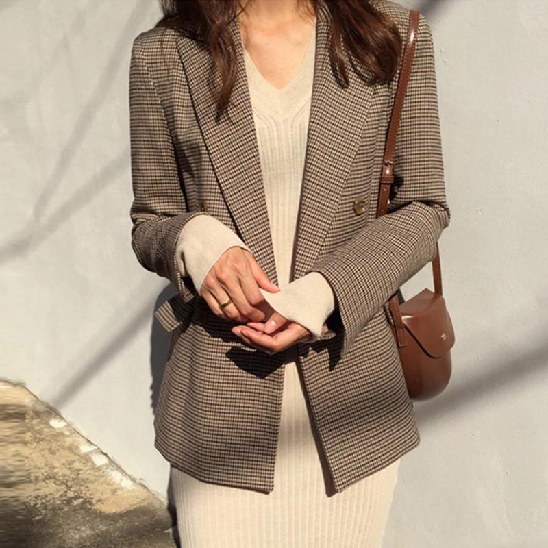 StylishBar Women Cardigan Blazer Formal Office Wear Double Breasted Coat Ladies Houndstooth Blazer Long Sleeve Loose Suit Jacket, Khaki
StylishBar Women Cardigan Blazer Formal Office Wear Double Breasted Coat Ladies Houndstooth Blazer Long Sleeve Loose Suit Jacket, Khaki