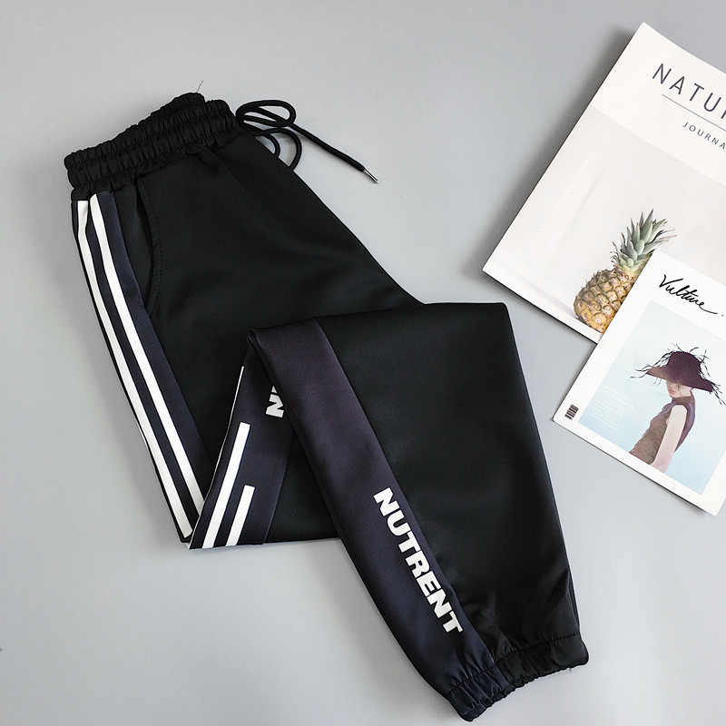 Spring Sport Cargo Pants Plus Size 2XL Letter Embroidery Pants Women High Waist Streetwear Cool Girl Harajuku Hip Hop Pants 201106