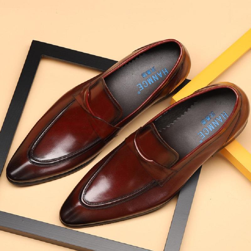 Spring Autumn New Handmade Pointed Toe Genuine Leather Men Casual Business Shoes Slip-On Male Cow Leather Shoes 20200705, Black
Spring Autumn New Handmade Pointed Toe Genuine Leather Men Casual Business Shoes Slip-On Male Cow Leather Shoes 20200705, Black