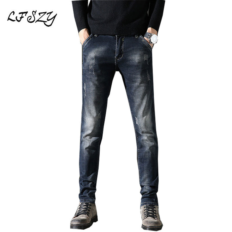 Male 2020 Autumn Brem Pants Korean Straight-line Thin Blue More Size 28-38 40 Dkhc