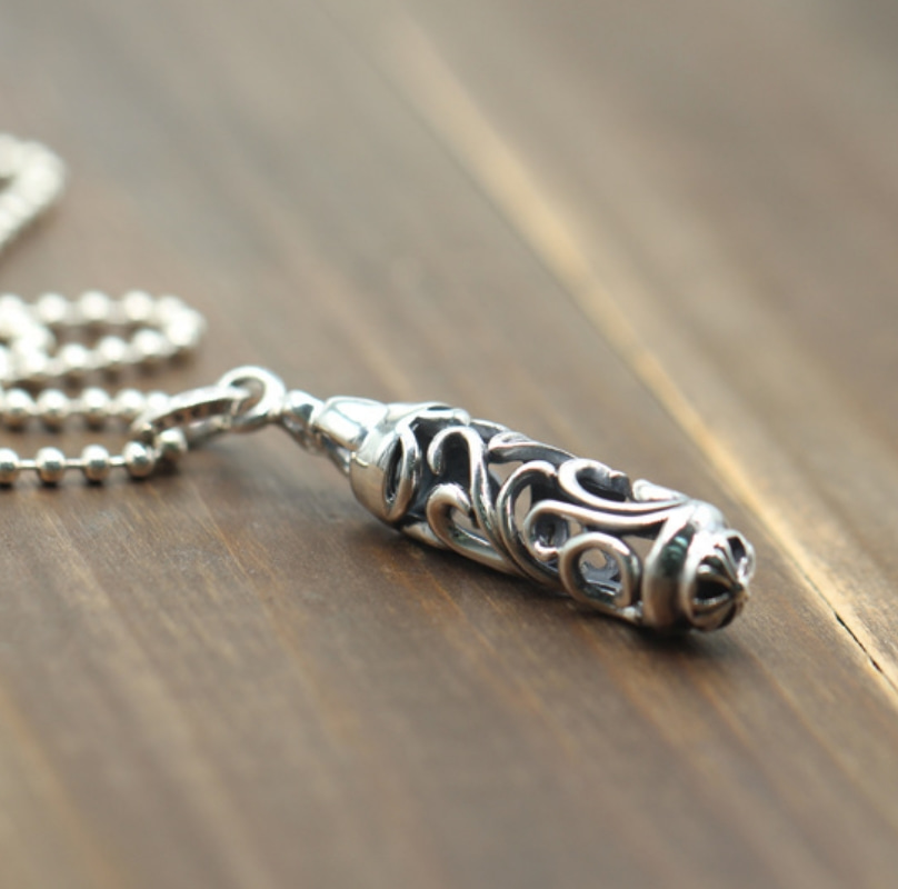 New vintage 925 sterling silver designer jewelry American European antique silver handmade hollow scroll pendants without chain