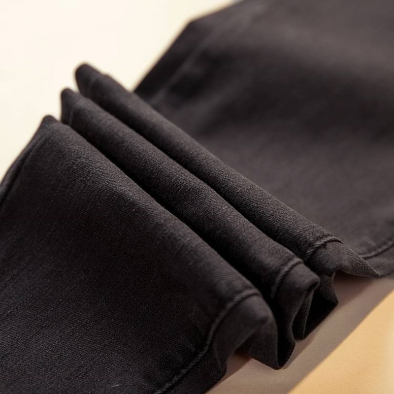 Pencile Pants Stretch Feminine Skinny Trousers Women High Waist Jeans Plus Size Denim Black Anklelength 7583 50 210417