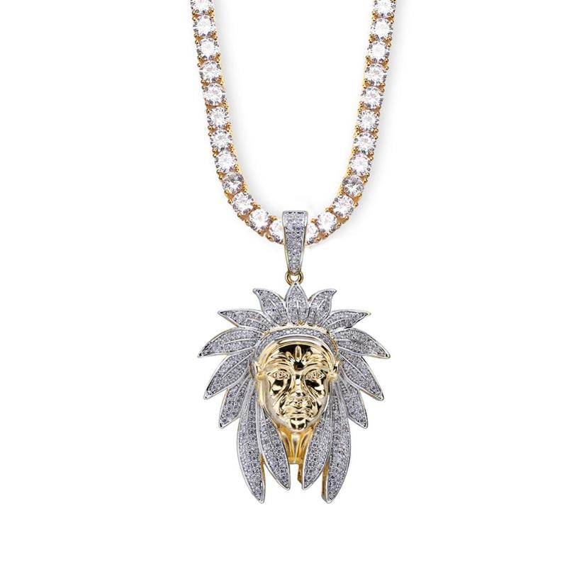 Iced Out Chief Head Charm Pendant Necklaces Hip Hop Gold Silver Color Chains Men Mask Gifts Jewelry Native Bling
Iced Out Chief Head Charm Pendant Necklaces Hip Hop Gold Silver Color Chains Men Mask Gifts Jewelry Native Bling