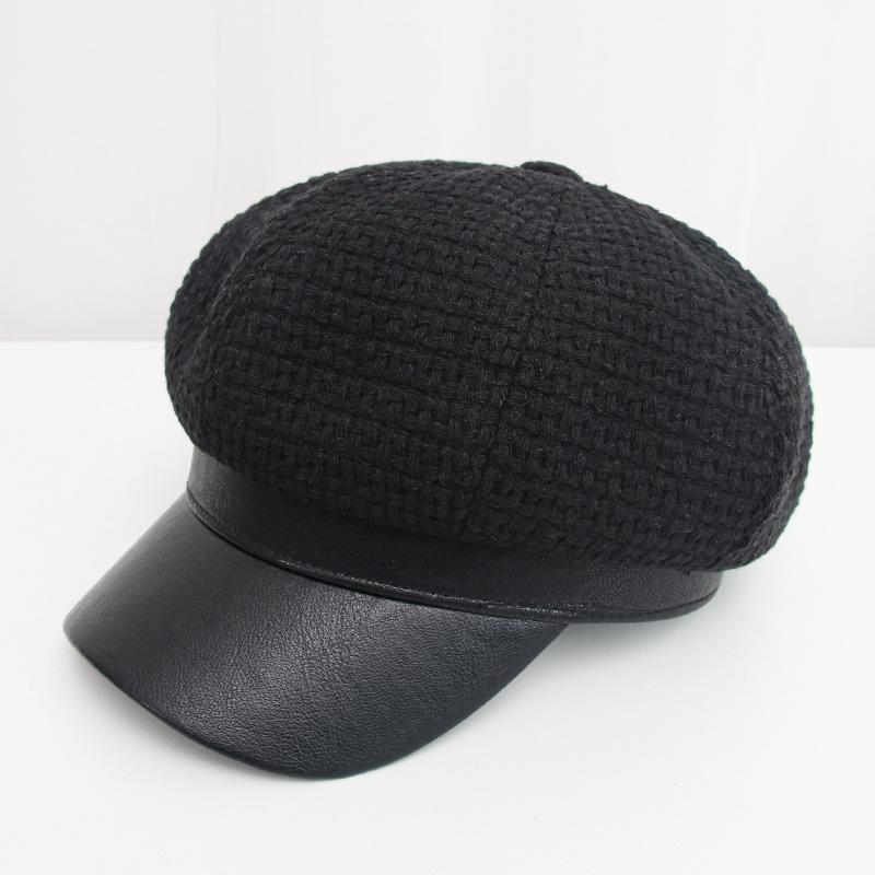 2020 Autumn and winter solid beret casual painter hat peaked octagonal hats for women and girl 18, Black
2020 Autumn and winter solid beret casual painter hat peaked octagonal hats for women and girl 18, Black