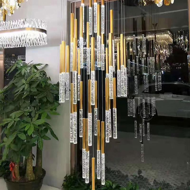 Fss Modern chandelier lighting for staircase large long crystal lamps hallway lobby gold chain chandeliers home decor light
Fss Modern chandelier lighting for staircase large long crystal lamps hallway lobby gold chain chandeliers home decor light