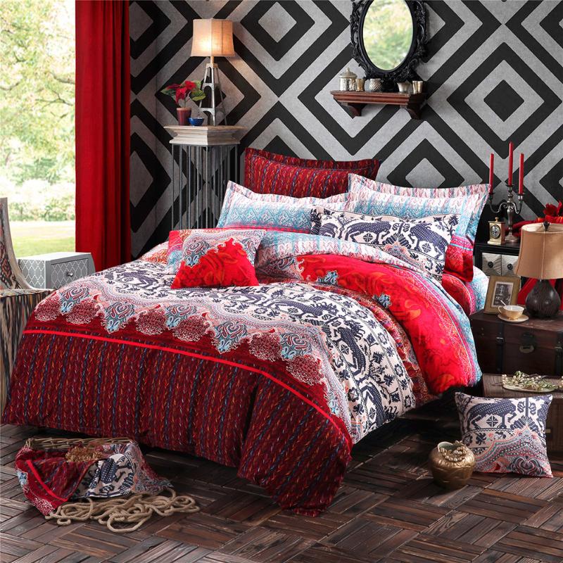 Luxury Bedding Set 4 Pieces 3D Comforter Bedding Sets Cotton Pillowcase Queen King Size Bohemian, Style1
Luxury Bedding Set 4 Pieces 3D Comforter Bedding Sets Cotton Pillowcase Queen King Size Bohemian, Style1