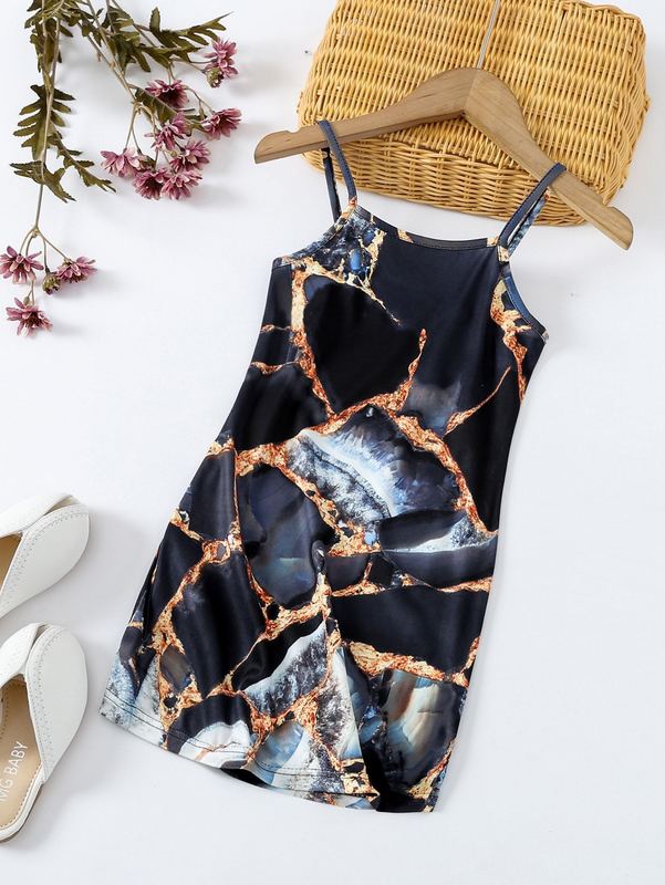 Toddler Girls Graphic Print Cami Dress SHE