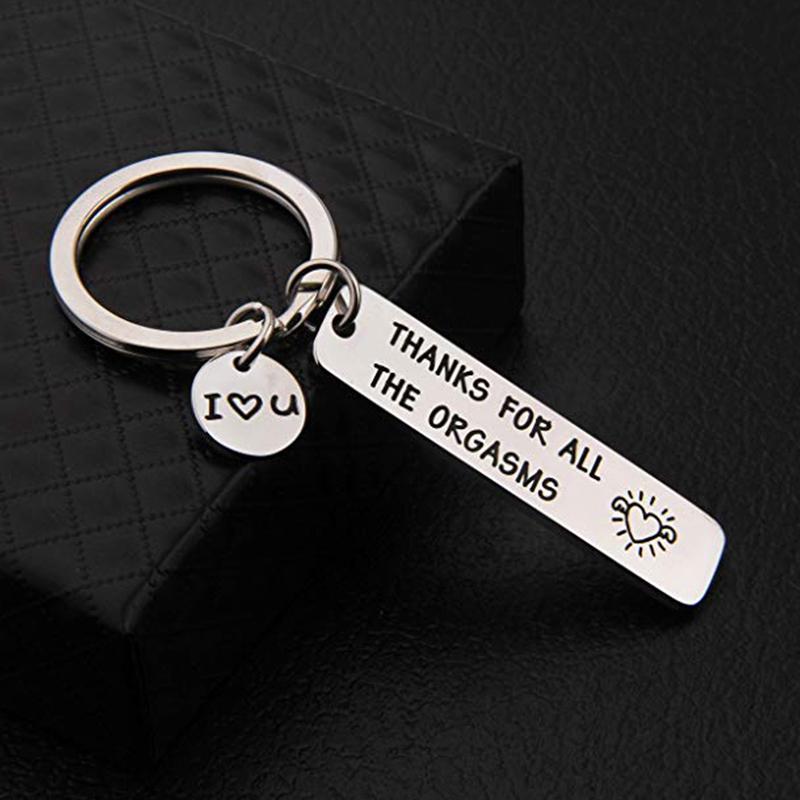 Couples Funny Keychain Engraved Thank for All The Orgasms Stainless Steel Key Ring for Boyfriend Girlfriend Husband Wife Gift, Silver
Couples Funny Keychain Engraved Thank for All The Orgasms Stainless Steel Key Ring for Boyfriend Girlfriend Husband Wife Gift, Silver