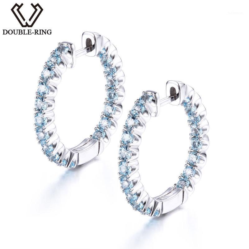 DOUBLE-R Genuine Natural Blue Topaz Classic Hoop Earrings 100% Real 925 Sterling Silver Fine Wedding Jewelry Earrings For Women1
DOUBLE-R Genuine Natural Blue Topaz Classic Hoop Earrings 100% Real 925 Sterling Silver Fine Wedding Jewelry Earrings For Women1