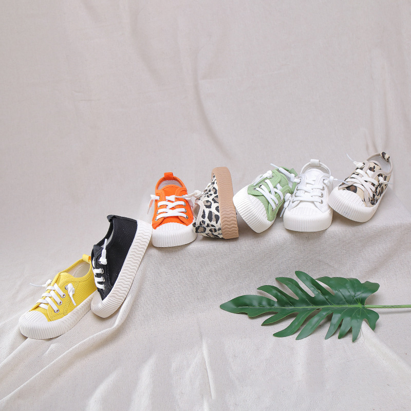 Autumn New Trend Candy Color Kids Shoes Boys Sneakers Easy Slip On Shallow Little Girls Kids with Elastic Band