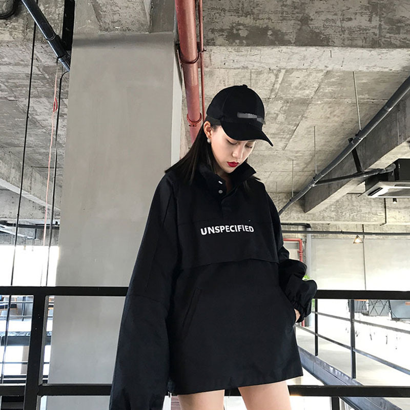 Spring Casual pullover jacket Unisex Plus Size Coat Embroidery Jacket Women Autumn Cotton Windbreaker Streetwear 201017