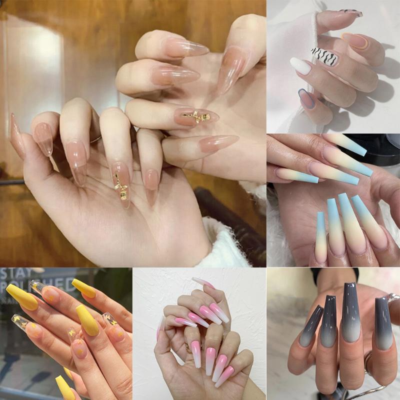 Detachable Long Coffin Nails European Ballerina Full Nail Art Tips Colorful Beauty Artificial False Nails, Brown
Detachable Long Coffin Nails European Ballerina Full Nail Art Tips Colorful Beauty Artificial False Nails, Brown