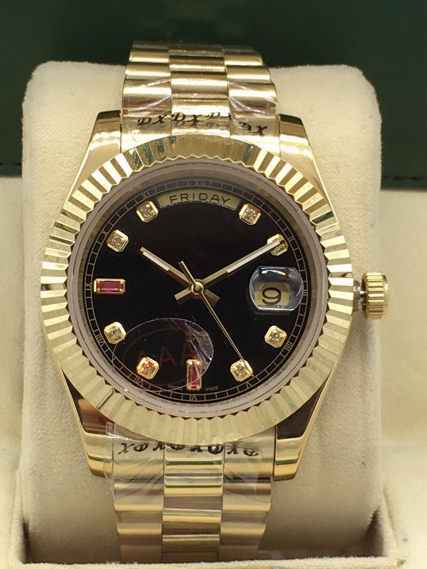 Hot high quality new 18K gold sapphire mens Watch 41mm date Stainless Steel Mechanical Automatic Watches womens fashion Casual wristwatches
Hot high quality new 18K gold sapphire mens Watch 41mm date Stainless Steel Mechanical Automatic Watches womens fashion Casual wristwatches