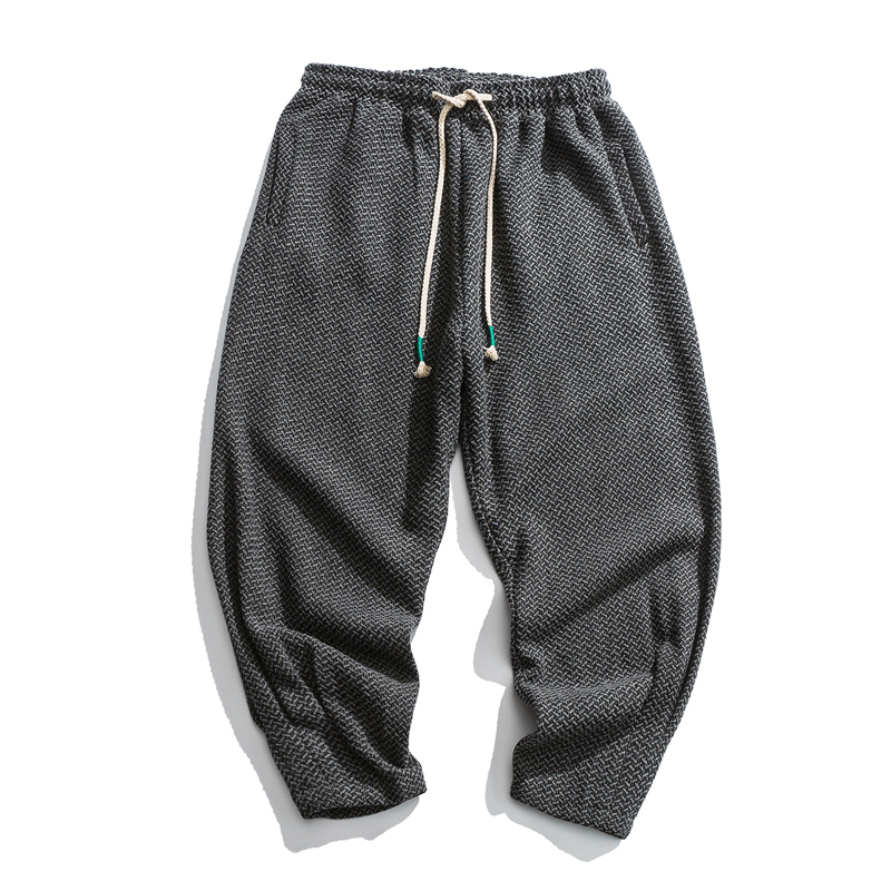 Sinicism Store Men Winter Thicken Wool Harem Pants Men's Chinese Style Warm Oversize Trousers Male Japan Casual Plaid Pant 201110