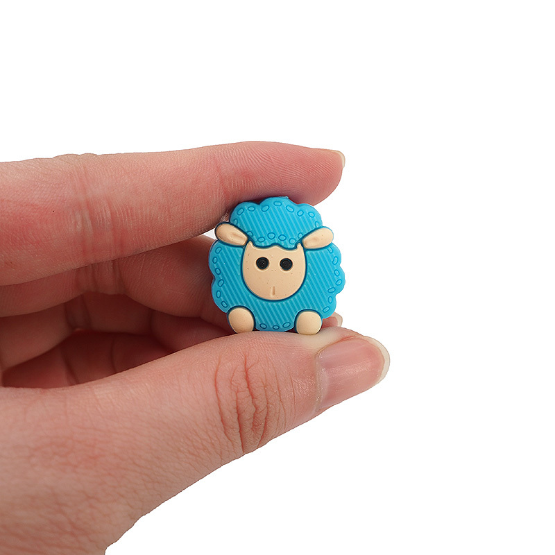 Chenkai 10PCS Silicone Sheep Beads Baby Chewing Pendant Nursing Sensory Teething Pacifier DIY Necklace Chain Nursing Accessories Y1221