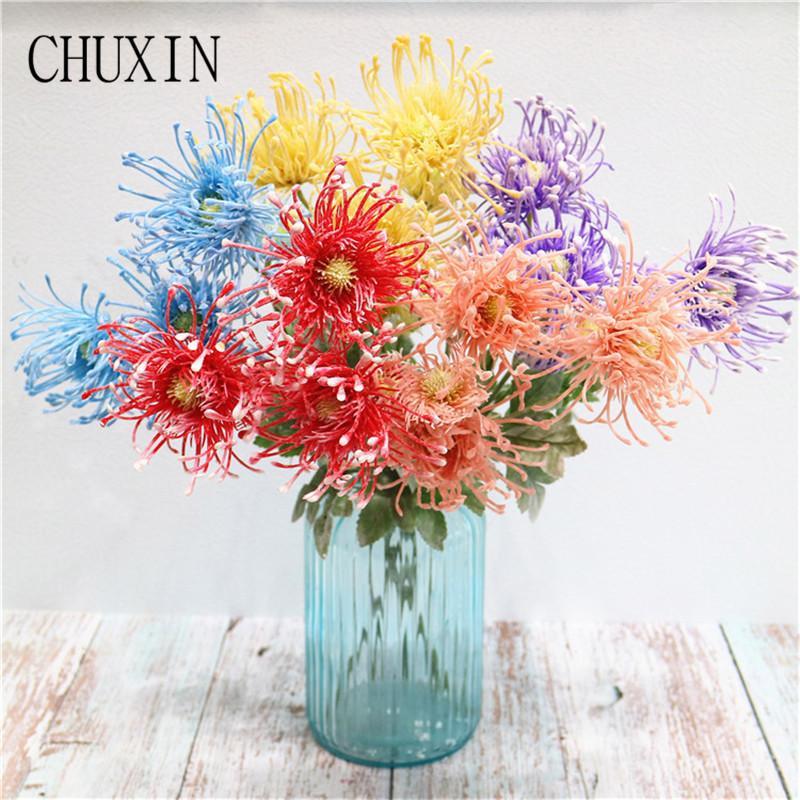 Multi-color artificial flower Tufting plastic pin cushion flower home decoration fake Wedding bride holding flowers 1pc1, 6 head purple 43cm
Multi-color artificial flower Tufting plastic pin cushion flower home decoration fake Wedding bride holding flowers 1pc1, 6 head purple 43cm