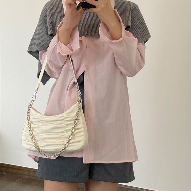 Fashion Chain Underarm Purse Female PU Pleated Shoulder Top-handle Bag Handbag Popular Simple Female Daily Bag, Style 1
Fashion Chain Underarm Purse Female PU Pleated Shoulder Top-handle Bag Handbag Popular Simple Female Daily Bag, Style 1