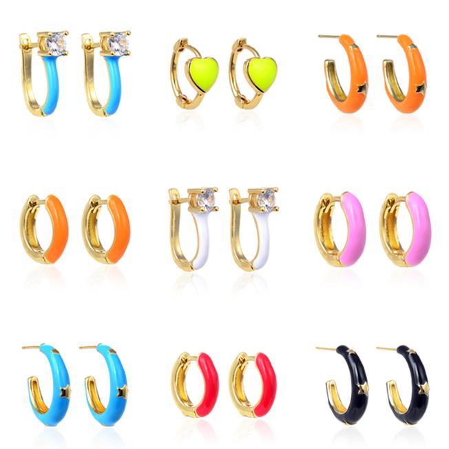 HECHENG 1pair wholesale CZ earrings for women fashion gold color colorful summer jewelry 2020
HECHENG 1pair wholesale CZ earrings for women fashion gold color colorful summer jewelry 2020
